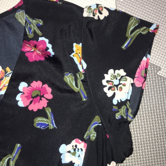 Tucker x Target Floral Babydoll Dress Black Button Mini Y2K 90s Style Red Blue - Picture 7 of 8